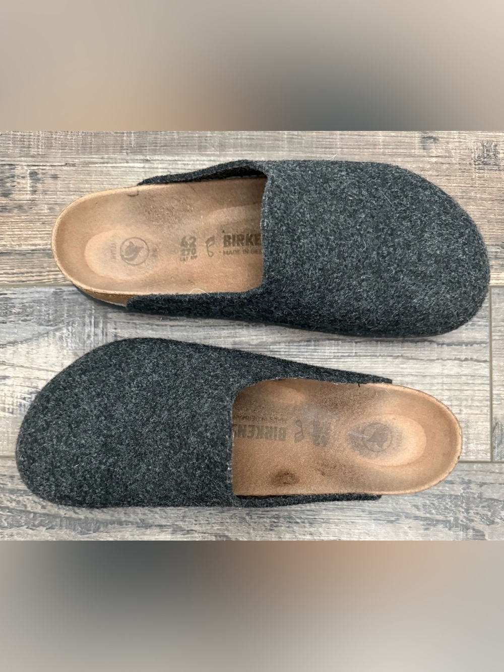 Birkenstock Amsterdam Wool Clog in Charcoal Gray - Anthracite 42/11 - Picture 4 of 10